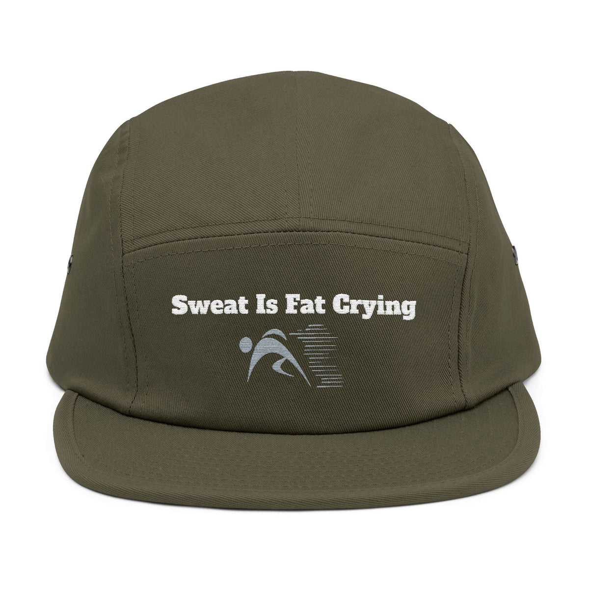 Motivational 5 Panel Cap | Sweat Is Fat Crying | Gym Wear, Sports Cap, Fitness Gift, Outdoor Hat, Workout Accessory Printify