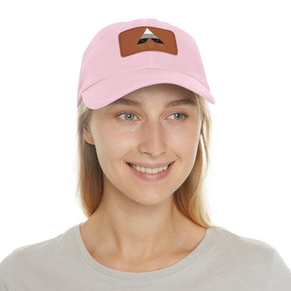Stylish Dad Hat with Leather Patch - Adjustable Cap for Outdoor Adventures, Gift for Dad, Summer Fashion, Casual Look, Unique Accessory