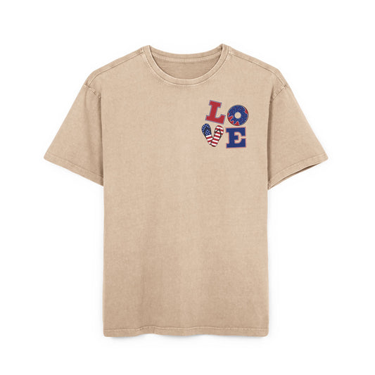 Unisex Tee - Love Acid Washed Heavy Oversize T-Shirt for Casual Comfort