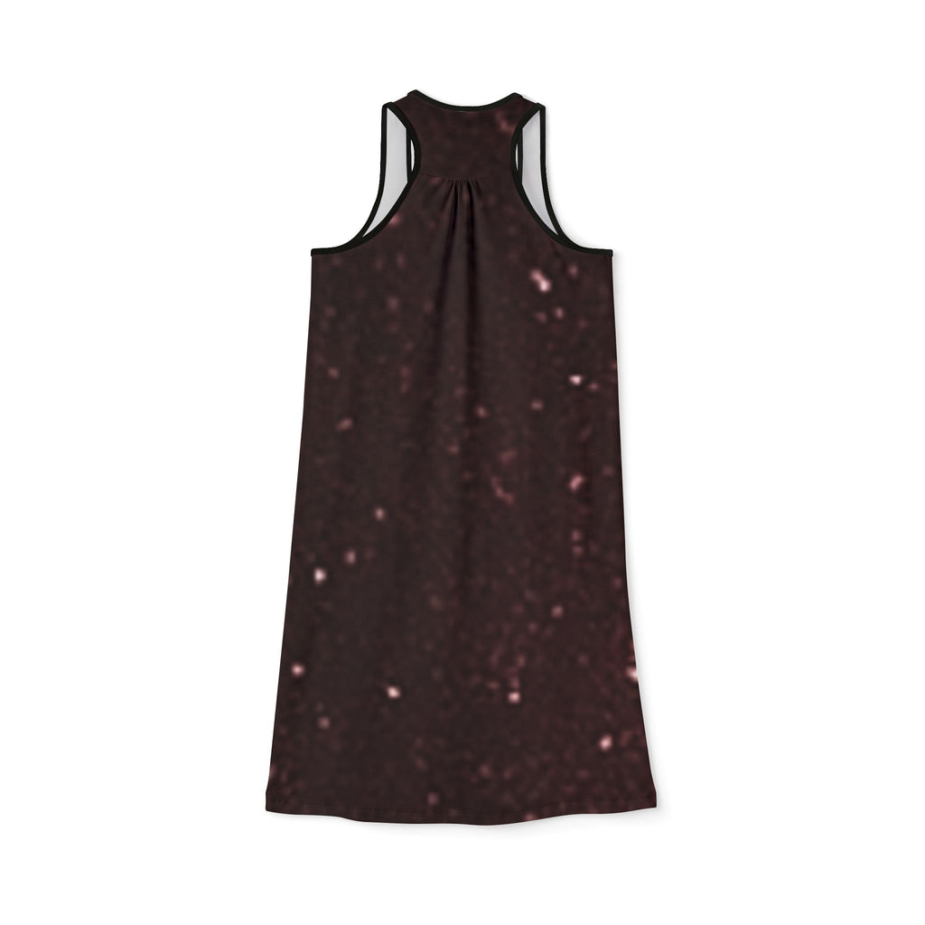 Glamorous Cosmic Racerback Dress, Women's Summer Dress, Stargazer AOP Dress, Casual Party Wear, Perfect for Festivals