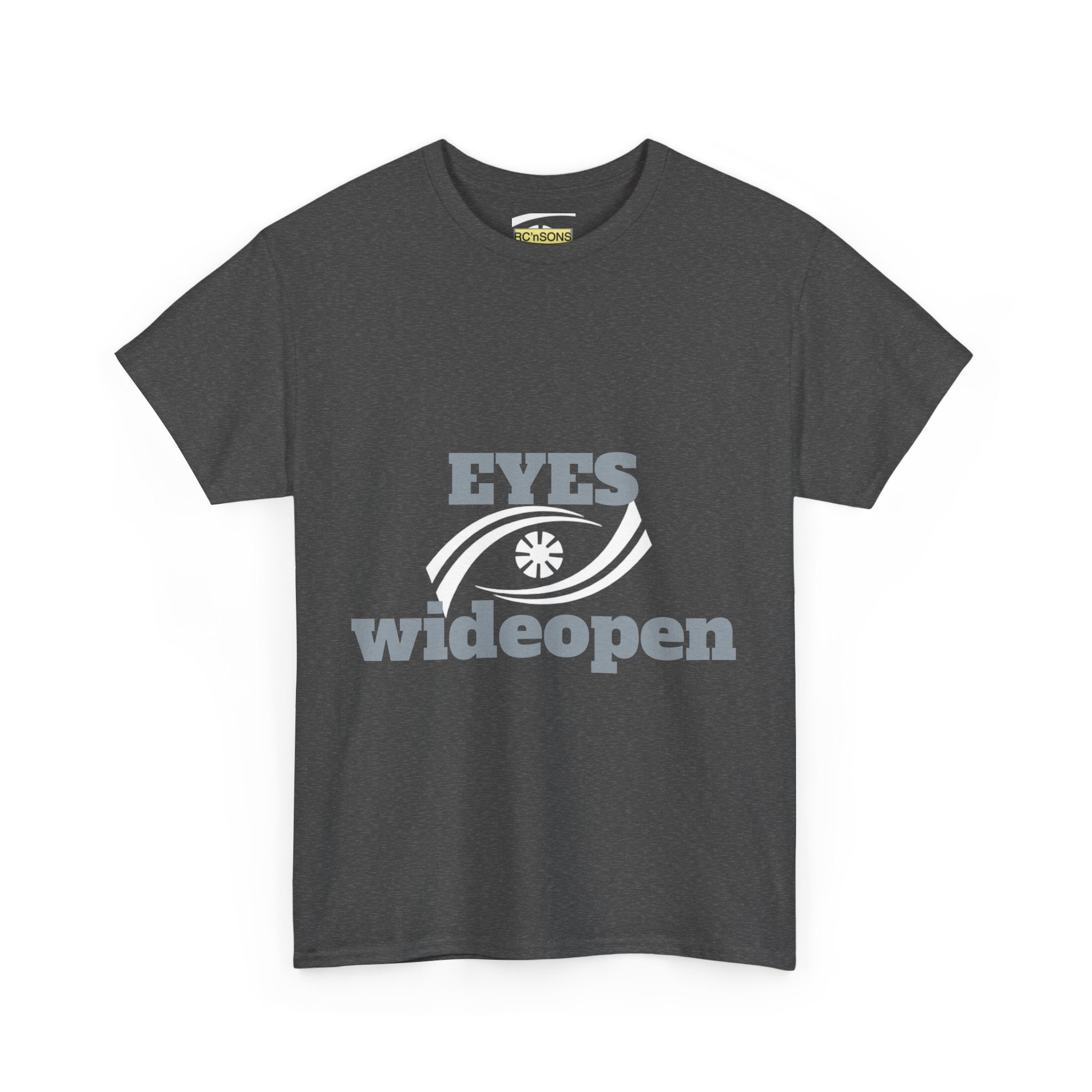 Eyes Wide Open Unisex Heavy Cotton Tee | Everyday Wear, Gift for Dreamers, Casual Shirt, Inspirational Apparel, Unisex T-Shirt Printify