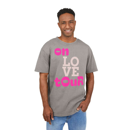 Oversized Tee On Love Tour Acid Washed Men's T-Shirt