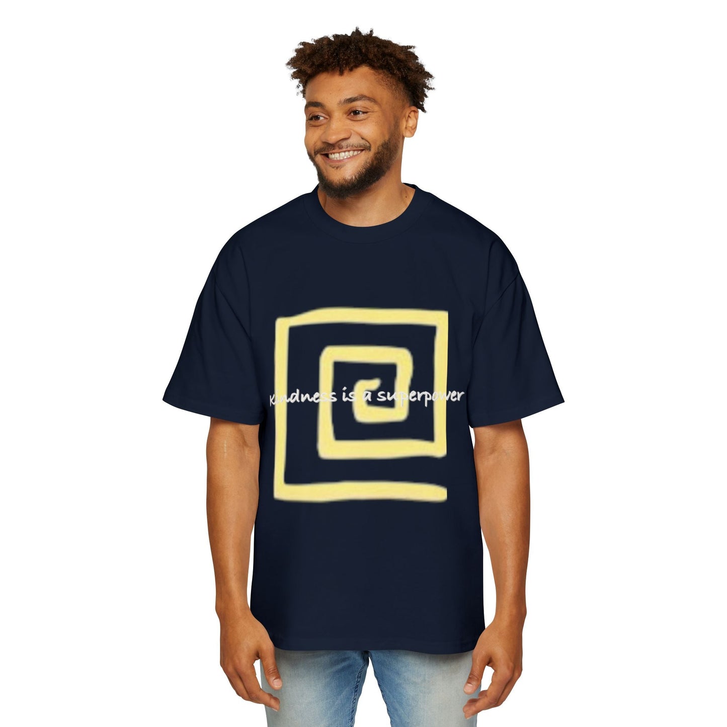 Oversized Tee - Kindness is a Super Power Graphic Design Shirt for Men Printify