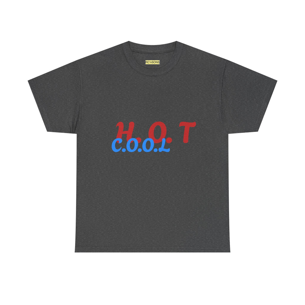 Cool & Trendy Unisex Heavy Cotton Tee - H.O.T. C.O.O.L. Graphic Shirt, Casual Wear, Gift for Friends, Summer Style, Streetwear Printify