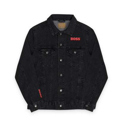 Boss Embroidered Unisex Denim Jacket - Stylish Casual Wear for Fashion Lovers, Great for Gift Ideas, Everyday Fashion, Street Style, [...] Printify