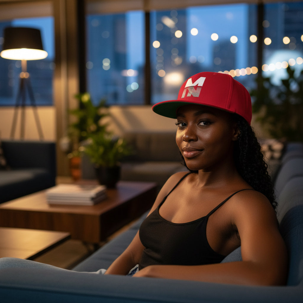 Stylish Embroidered Flat Bill Cap, Trend Snapback Printify