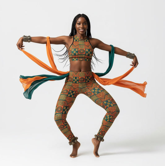 African Pattern Stretchy Women's Leggings — Printed AOP Activewear