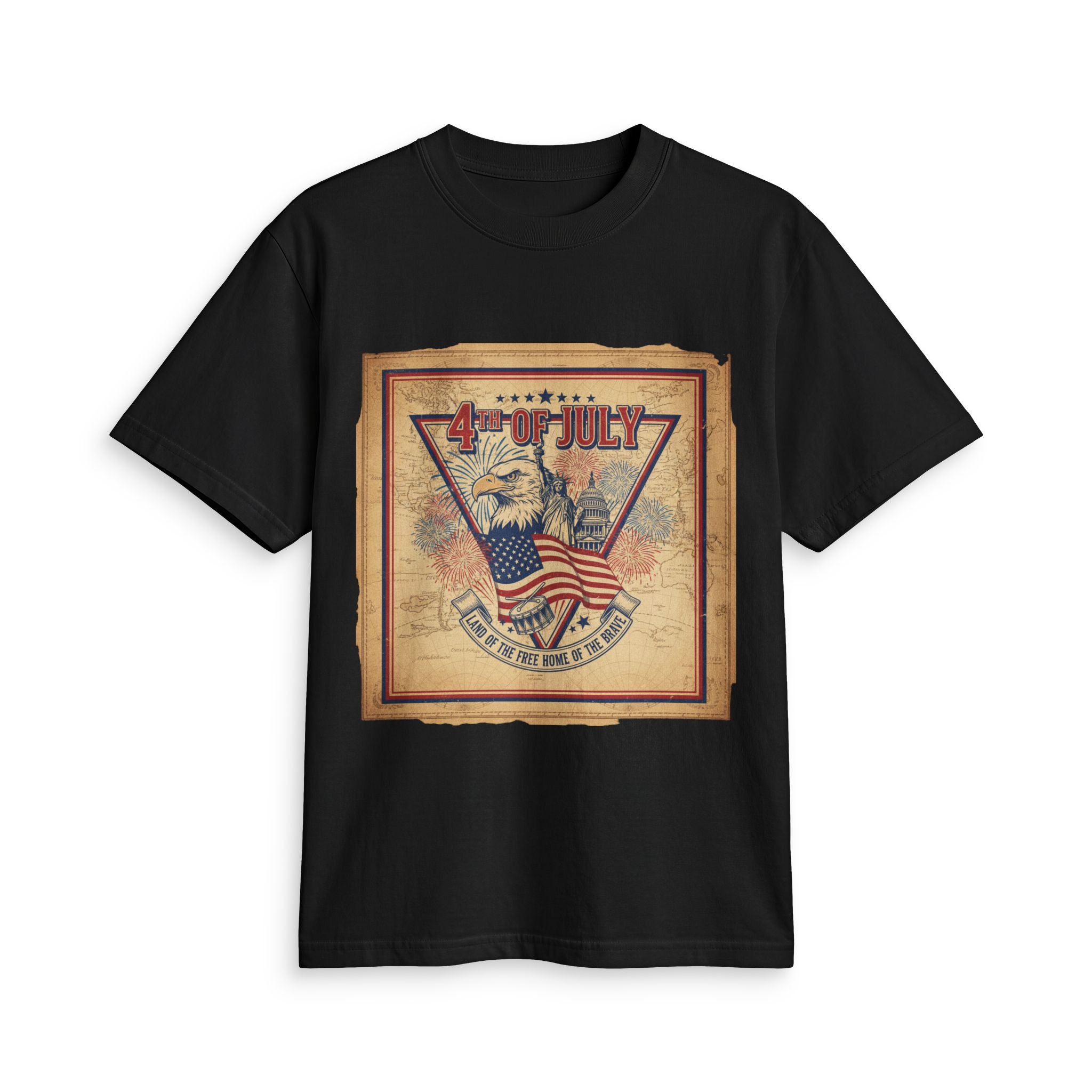 4th of July Eagle Vintage T-Shirt – Patriotic American Flag Graphic
