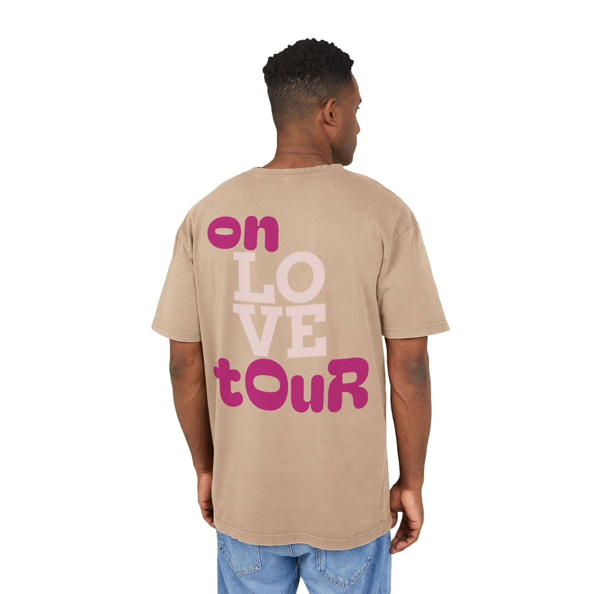 Oversized Tee On Love Tour Acid Washed Men's T-Shirt