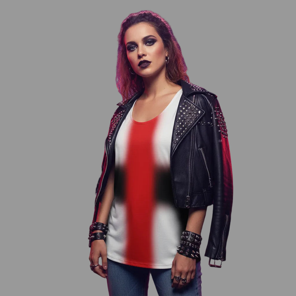 Abstract Art Tank Top - Bold Red & Black Summer Vibes