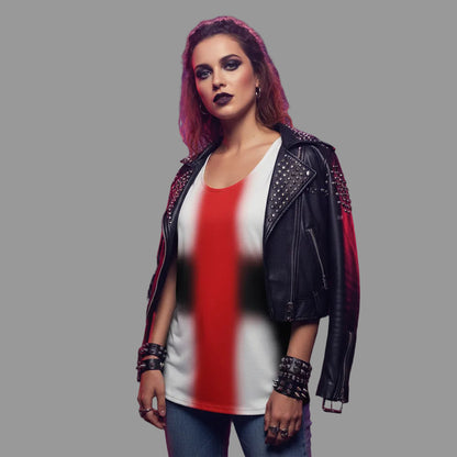 Abstract Art Tank Top - Bold Red & Black Summer Vibes