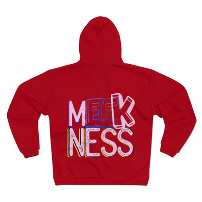 Meekness Unisex Hooded Zip Sweatshirt - Stylish Graphic Zip Hoodie for Everyday Comfort
