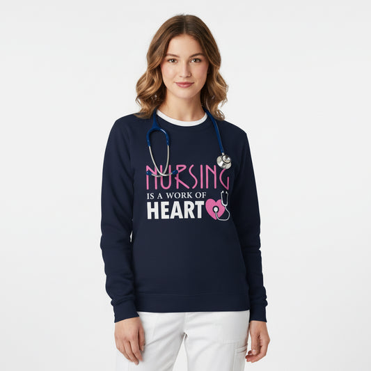 Nursing Is A Work Of Heart Unisex Sweatshirt Printify