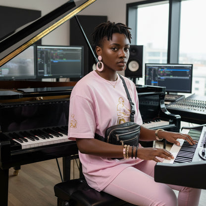 DJ Graphic Tee — Gold Turntable DJ Shirt for Music Lovers Printify