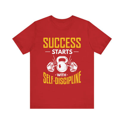 Le succès commence par le tee-shirt unisexe d’autodiscipline 