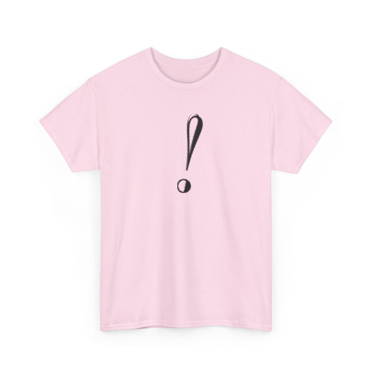 Unisex Heavy Cotton Tee with Bold Exclamation Mark Design - Casual Statement Shirt
