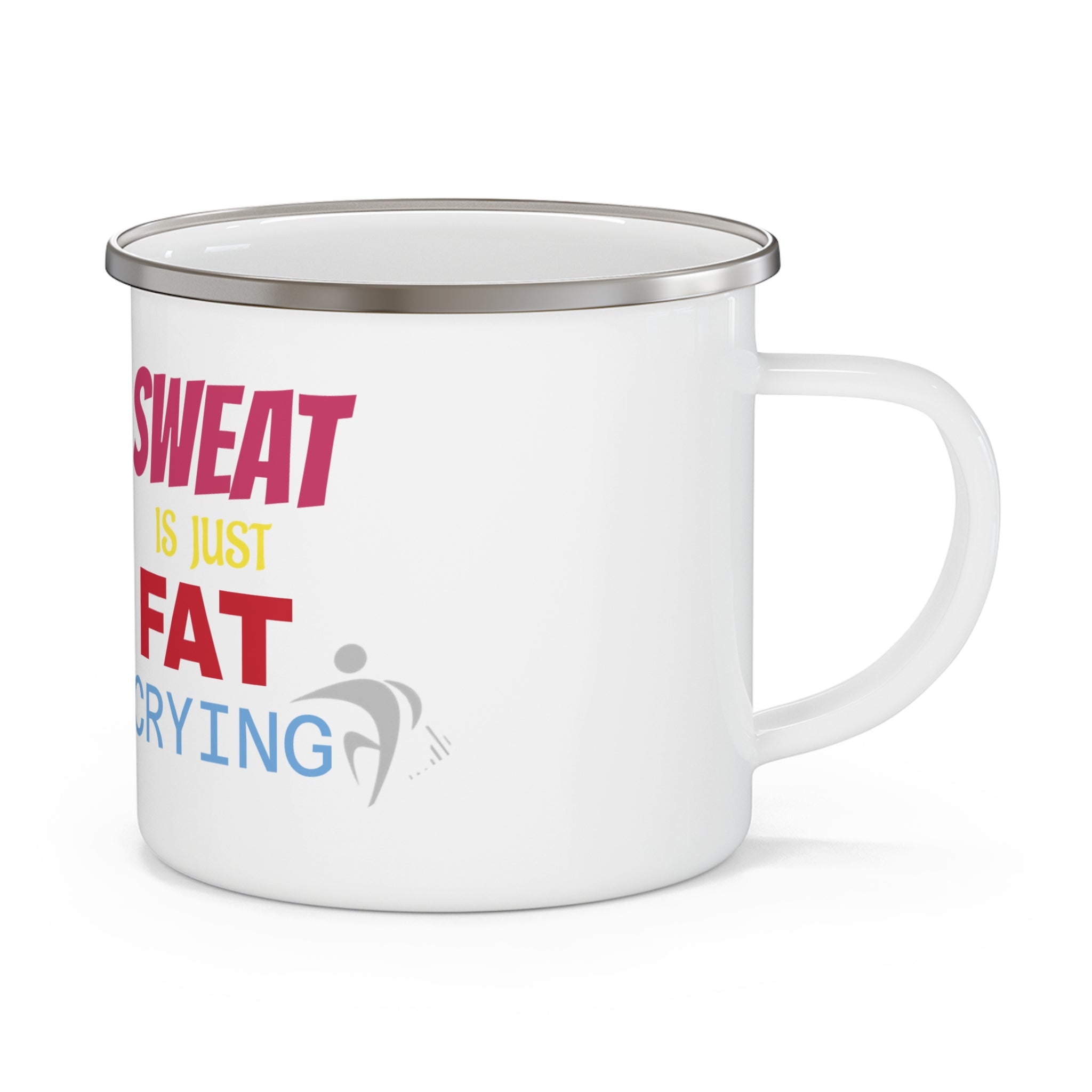 Motivational Enamel Camping Mug - Perfect for Fitness Lovers, Hikers, and Outdoor Adventurers - Great Gift for Holidays, Birthdays, [...] Printify