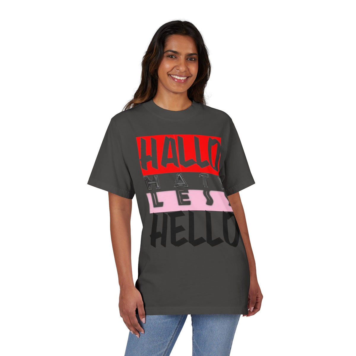 Hate Less Unisex Drop-Shoulder T-Shirt - Trendy Casual Wear