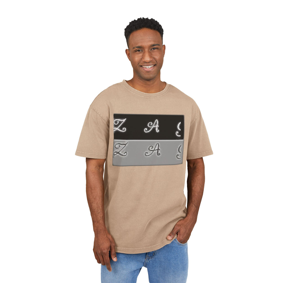 Oversize Tee - Zagzag Acid Washed Design