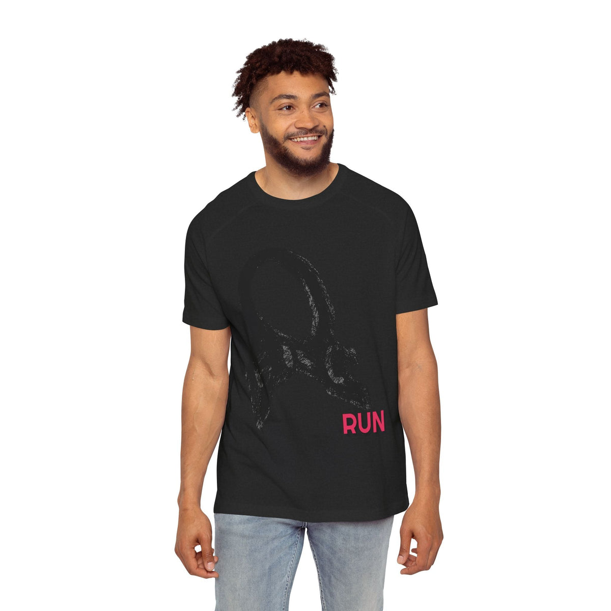 Men's Raglan T-Shirt with Frc Art Run Design Printify