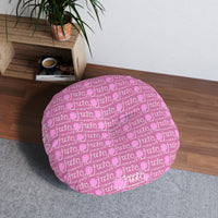 Pink Round Tufted Floor Pillow, Bohemian Decor, Lounge Cushion, Yoga Pillow, Meditation Cushion, Floor Seating
