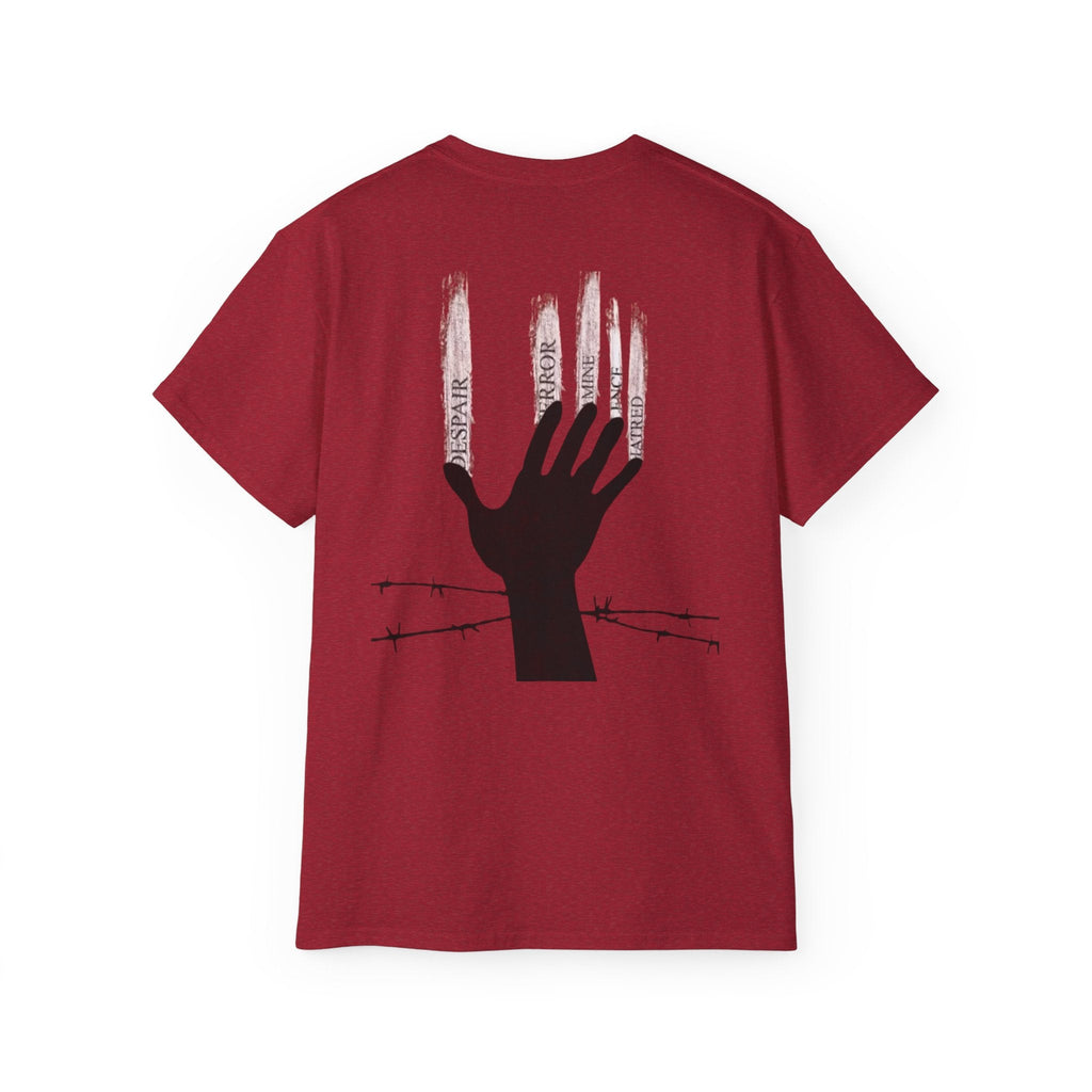 Bold Graphic Tee, Hand and Barbed Wire Design, Unisex Casual Shirt, Unique Art Apparel, Gift for Art Lovers Printify
