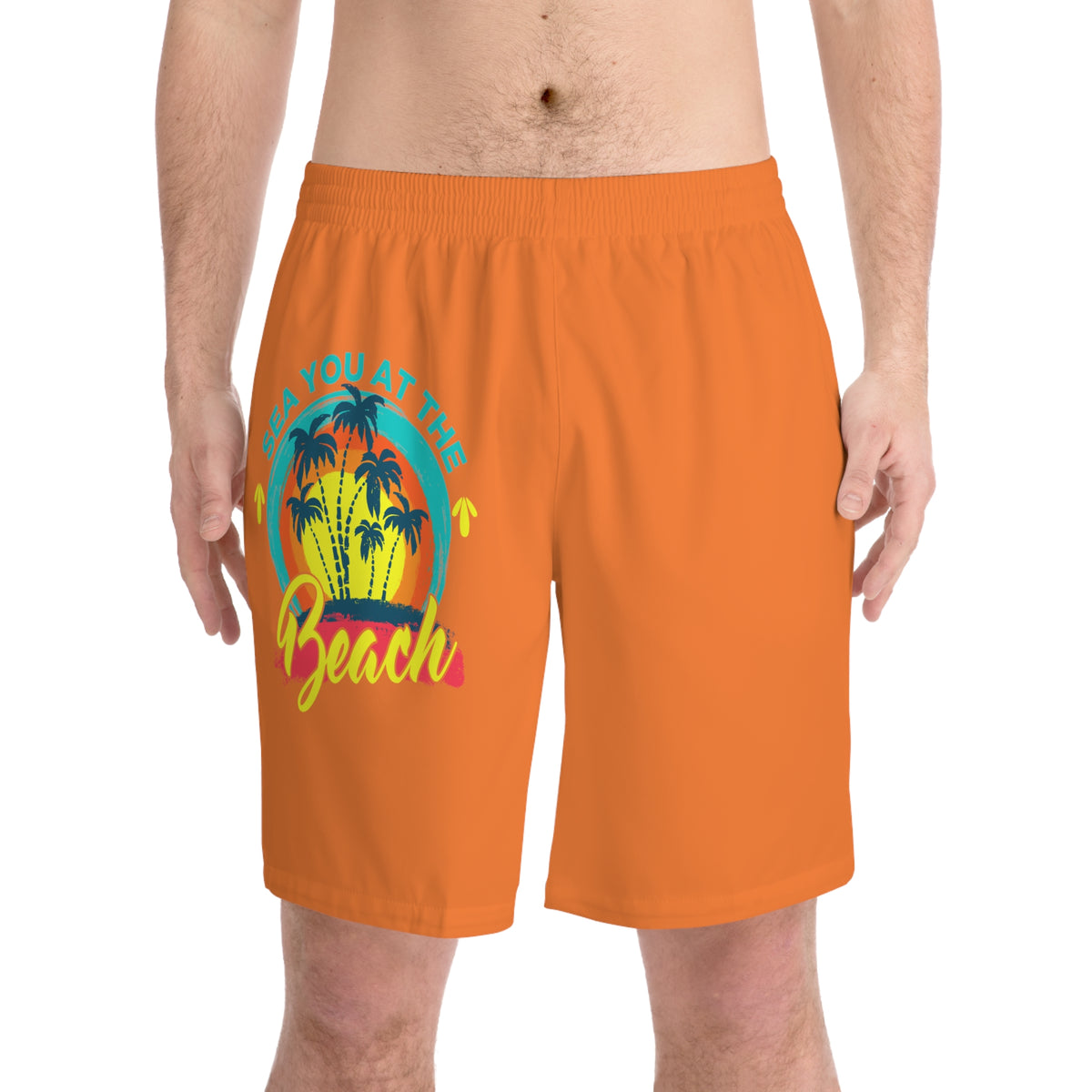 Men's Elastic Beach Shorts (AOP)