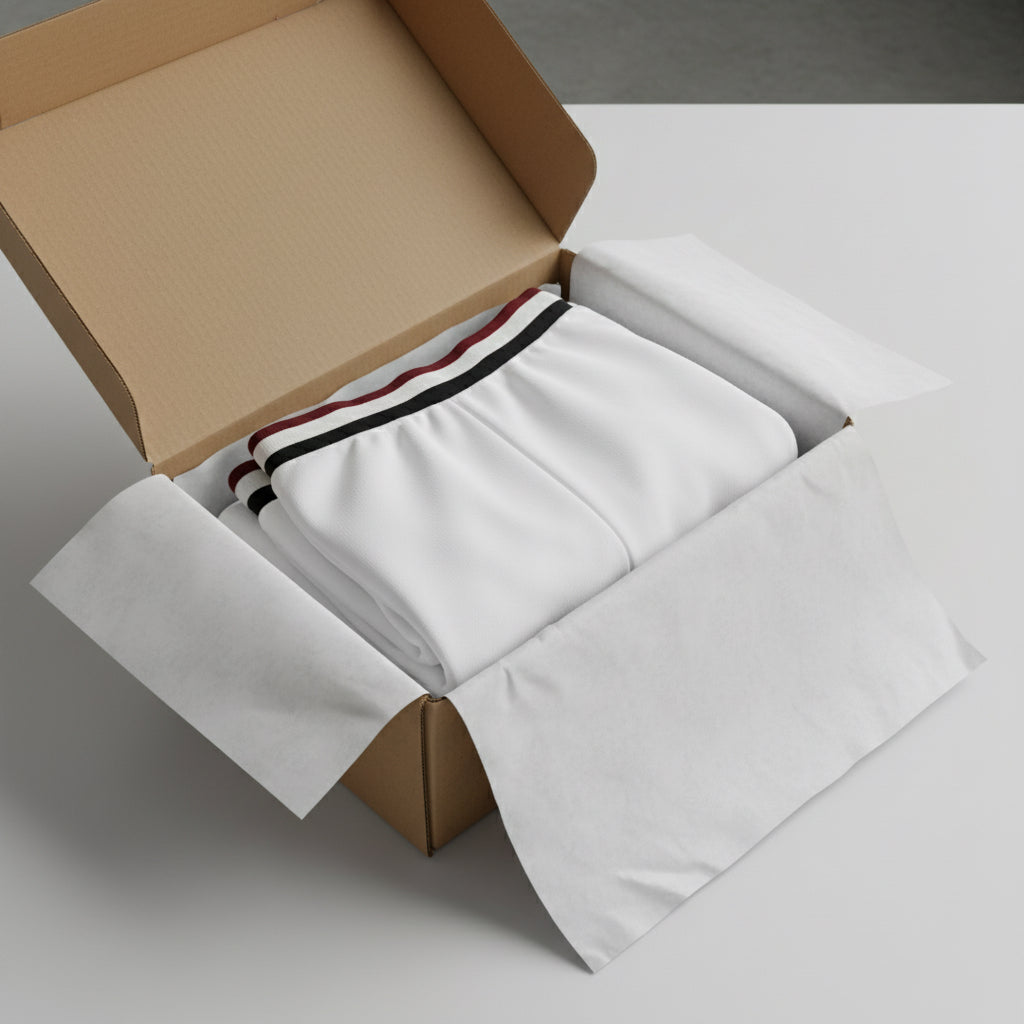 White Athletic Joggers with RB Varsity Patch — Retro Sporty Lounge Pants Printify