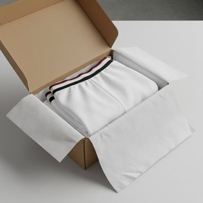 White Athletic Joggers with RB Varsity Patch — Retro Sporty Lounge Pants Printify