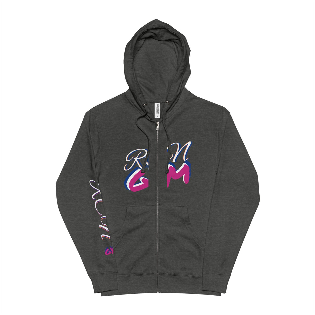 Unisex Fleece Zip Up Hoodie - Vibrant Graphic Design for Casual Comfort