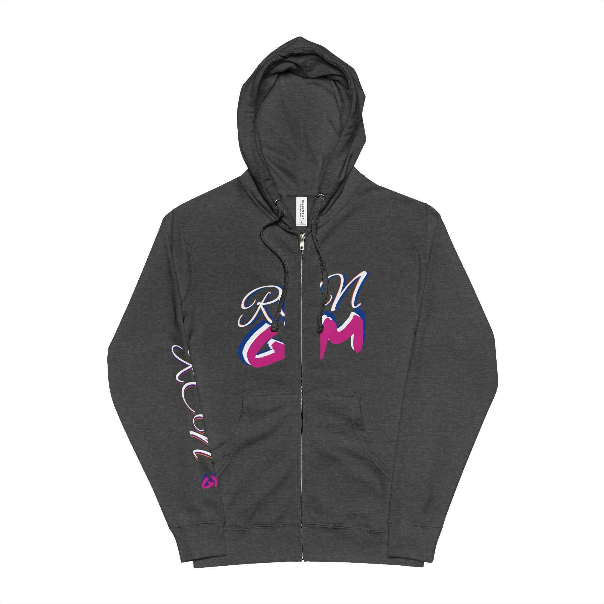 Unisex Fleece Zip Up Hoodie - Vibrant Graphic Design for Casual Comfort