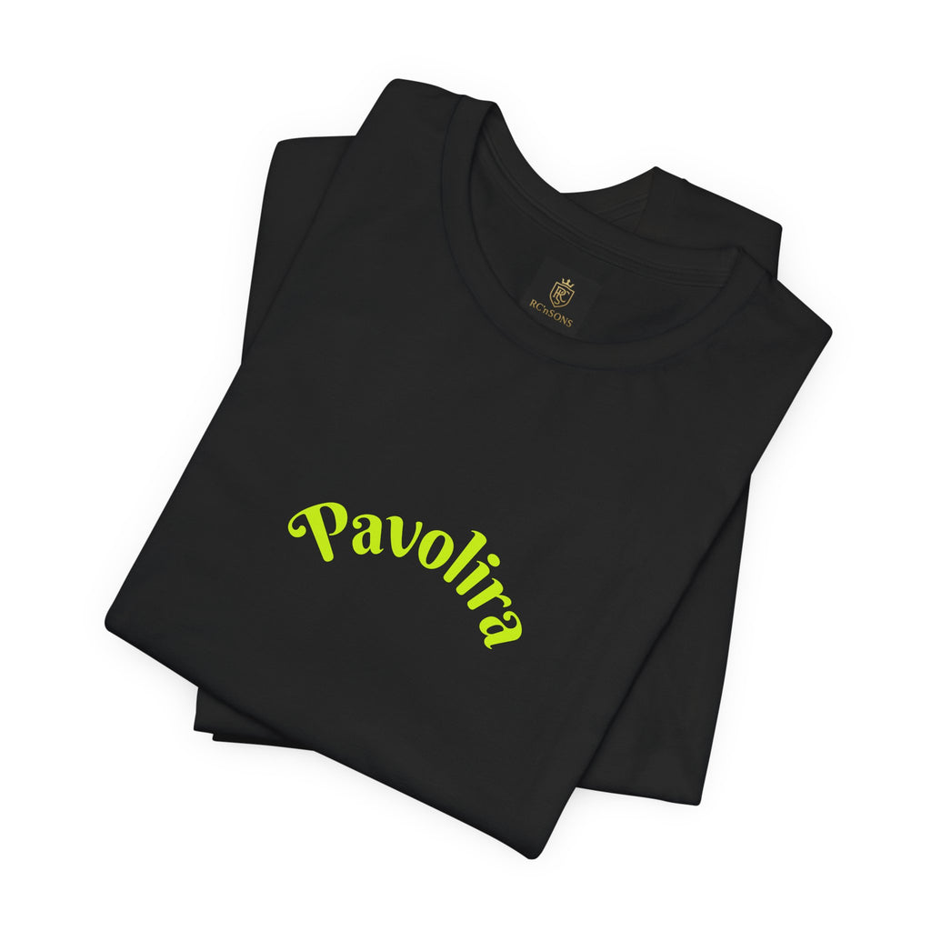 Pavolira Graphic Tee — Neon Green Retro Logo T-Shirt