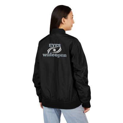 Eco-Friendly Embroidered Bomber Jacket, Stylish Outerwear, Sustainable Fashion, Gift for Her, Trendy Casual Wear, Perfect for Fall Printify