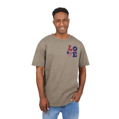 Unisex Tee - Love Acid Washed Heavy Oversize T-Shirt for Casual Comfort