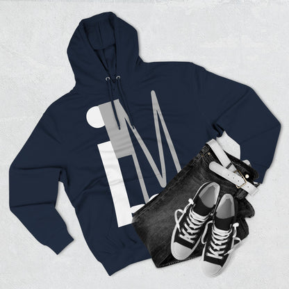 Hoodie with 'I'M zOk' Design - Three-Panel Fleece