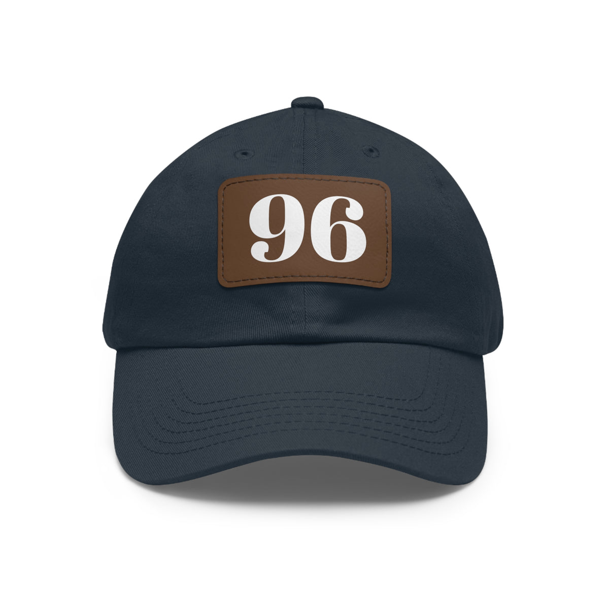 Dad Hat 96 Baseball Leather Patch Rectangle Design