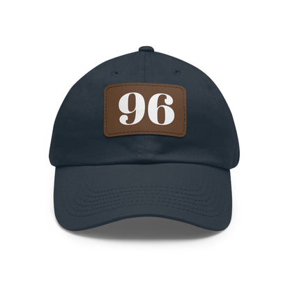 Dad Hat 96 Baseball Leather Patch Rectangle Design