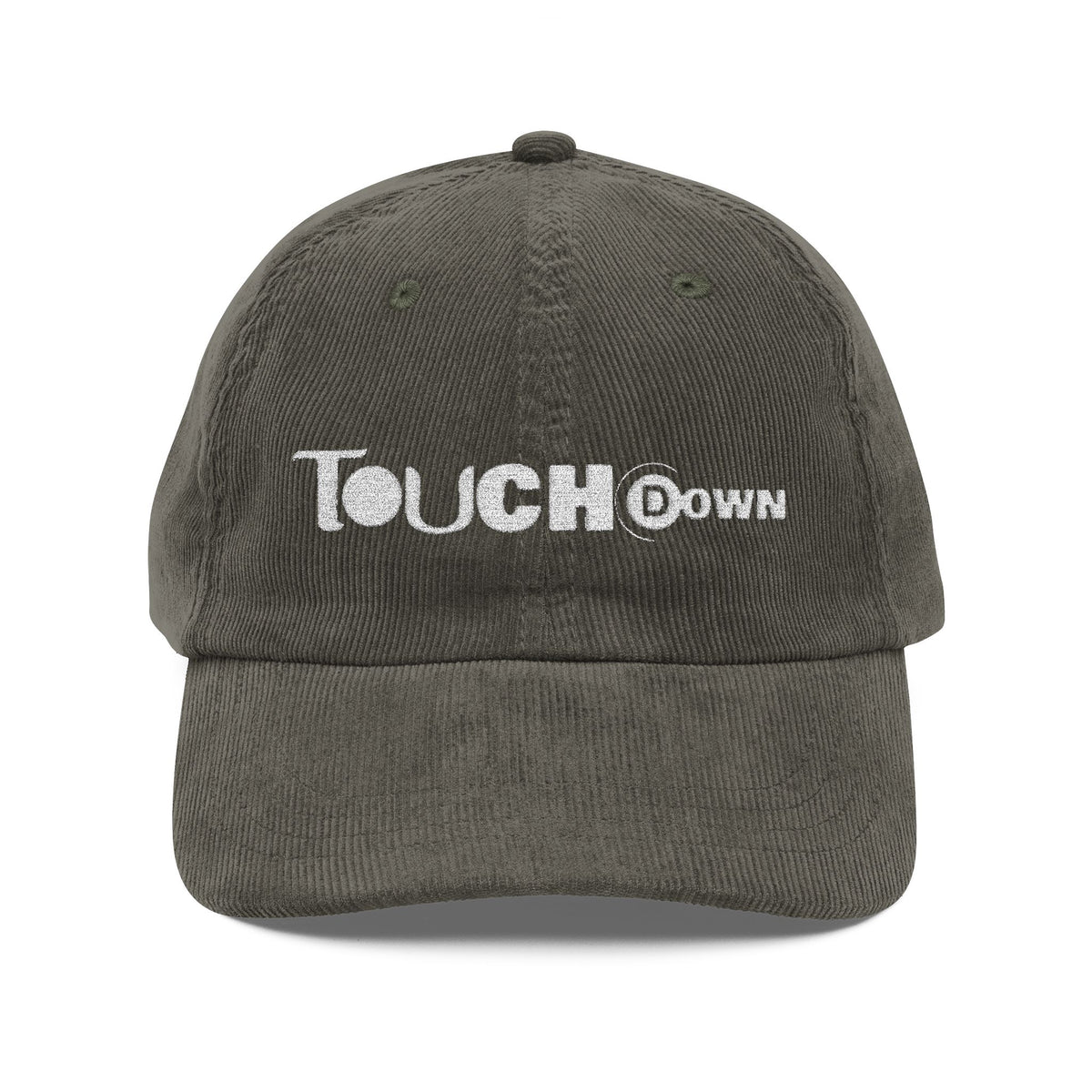 Touchdown Corduroy Cap, Embroidered Sports Hat, Casual Look, Gift for Sports Lovers, Year-round Accessory, Unisex Style