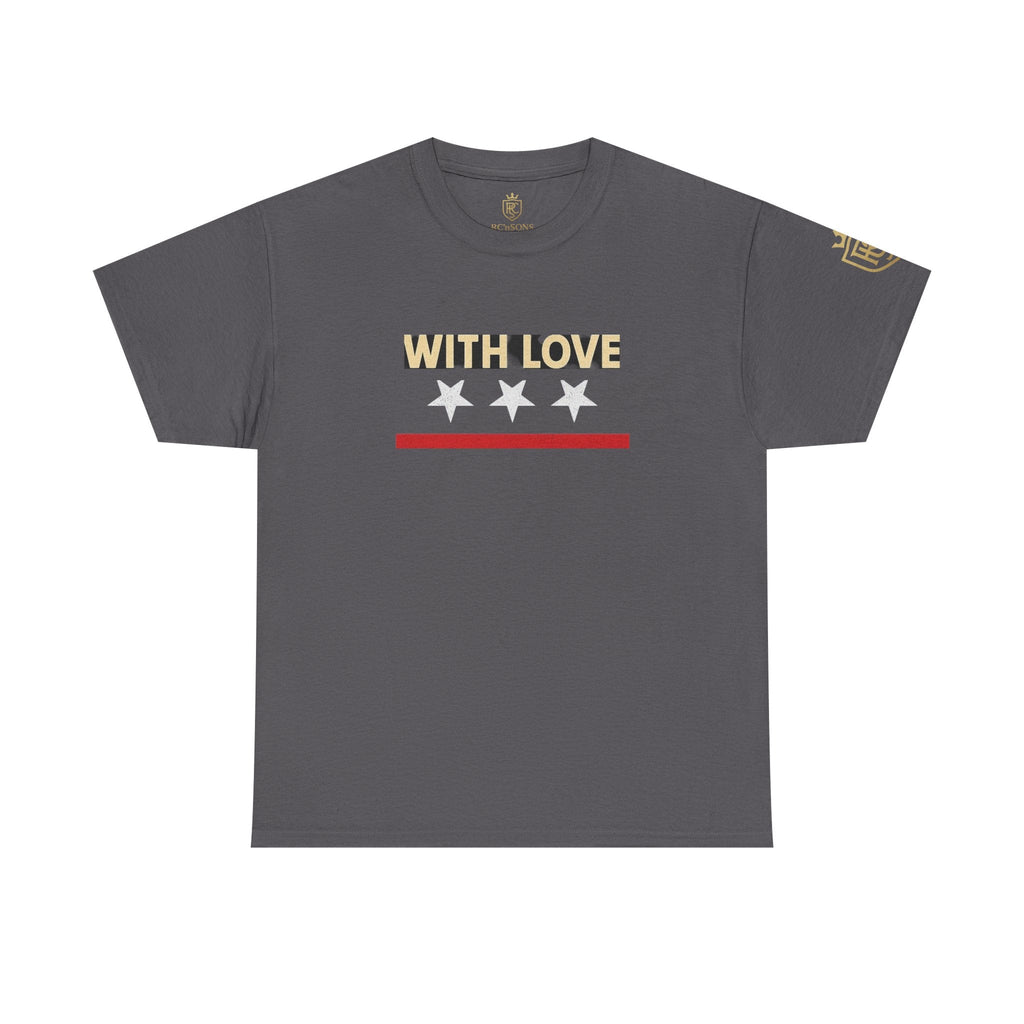 Stylish Unisex Heavy Cotton Tee - 'With Love' Statement Shirt, Casual Wear, Gift for Her, Gift for Him, Everyday Comfort Printify