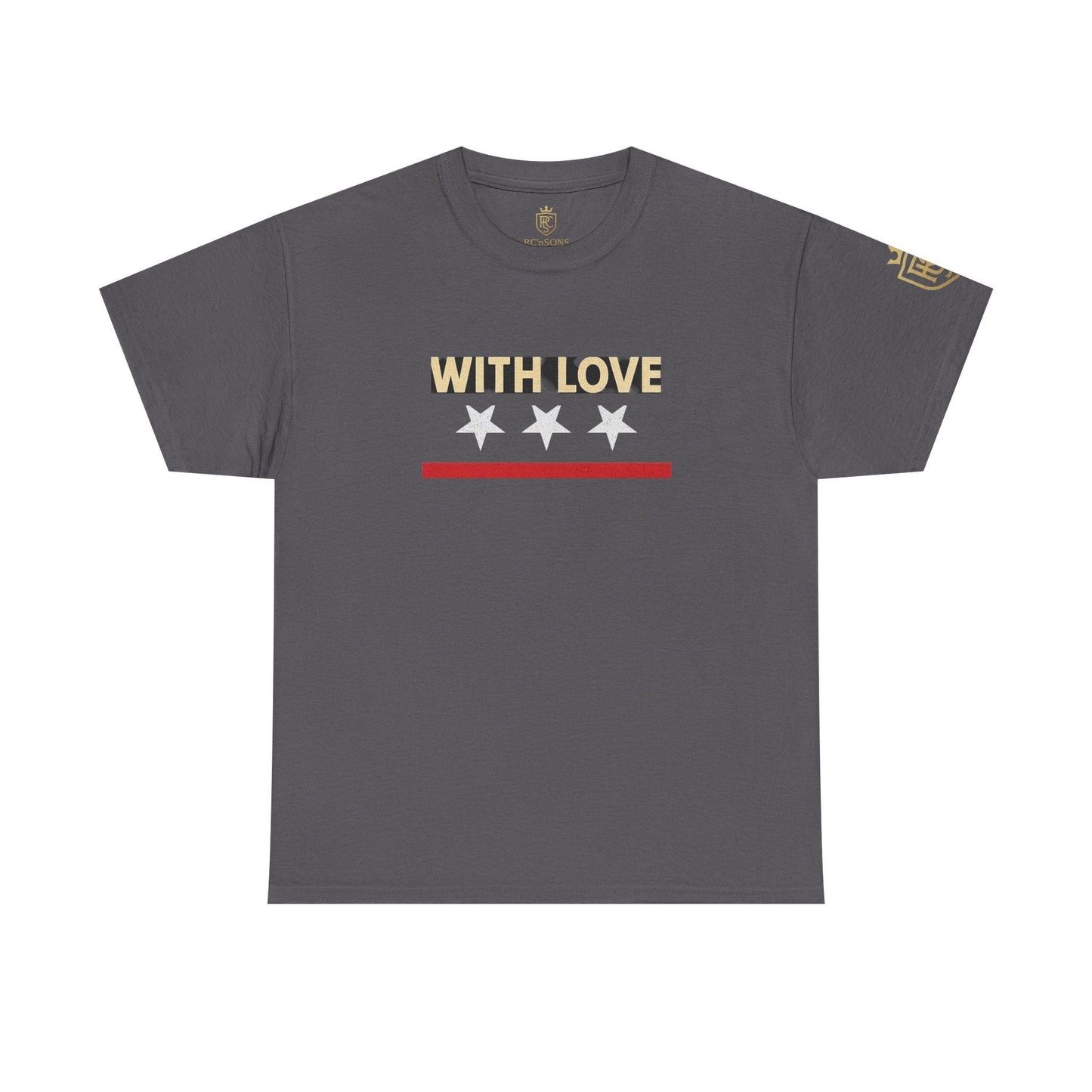 Stylish Unisex Heavy Cotton Tee - 'With Love' Statement Shirt, Casual Wear, Gift for Her, Gift for Him, Everyday Comfort Printify
