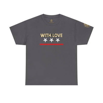 Stylish Unisex Heavy Cotton Tee - 'With Love' Statement Shirt, Casual Wear, Gift for Her, Gift for Him, Everyday Comfort Printify