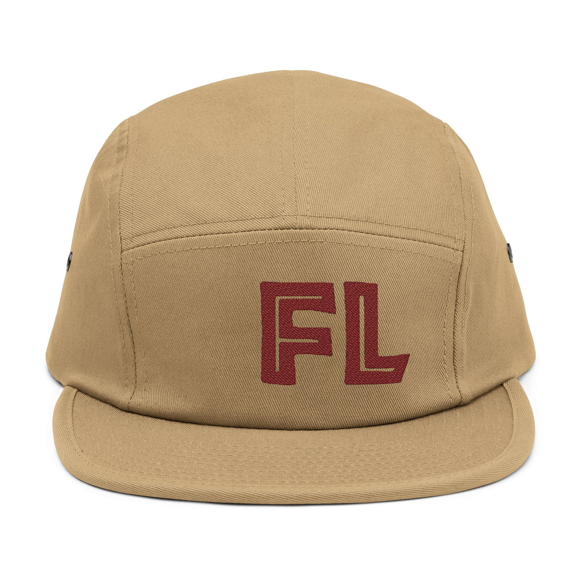 Stylish 5 Panel Cap with FL Embroidery, Casual Hat for Outdoor Adventures, Trendy Gift for Fashion Lovers, Summer Accessory, Unisex Headwear