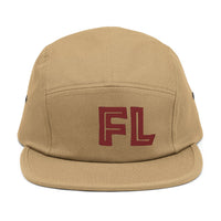 Stylish 5 Panel Cap with FL Embroidery, Casual Hat for Outdoor Adventures, Trendy Gift for Fashion Lovers, Summer Accessory, Unisex Headwear