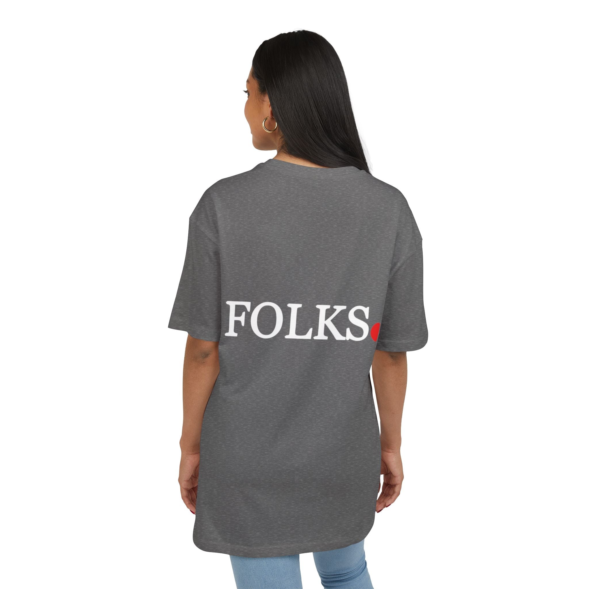 Oversized Tee with Bold Red Dot, Everyday Tee Printify