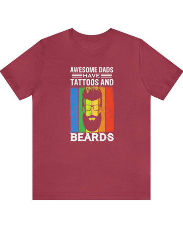 Awesome Dads Have Tattoos And Beards Unisex Tee - RC’nSONS