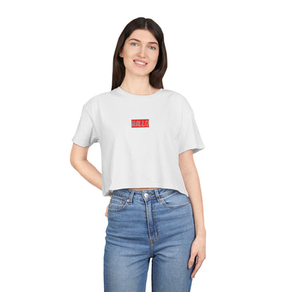 Women's Crop Tee - 'HALLO' Graphic Tee for Casual Style