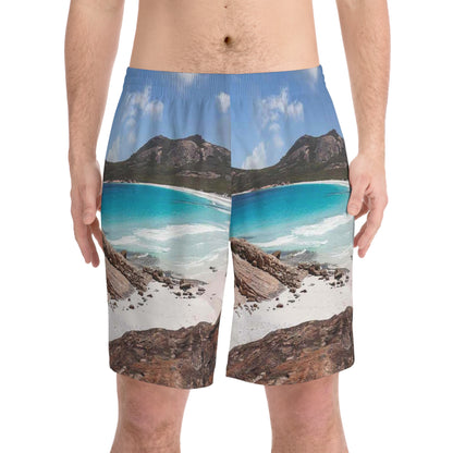 Men's Elastic Beach Shorts (AOP)