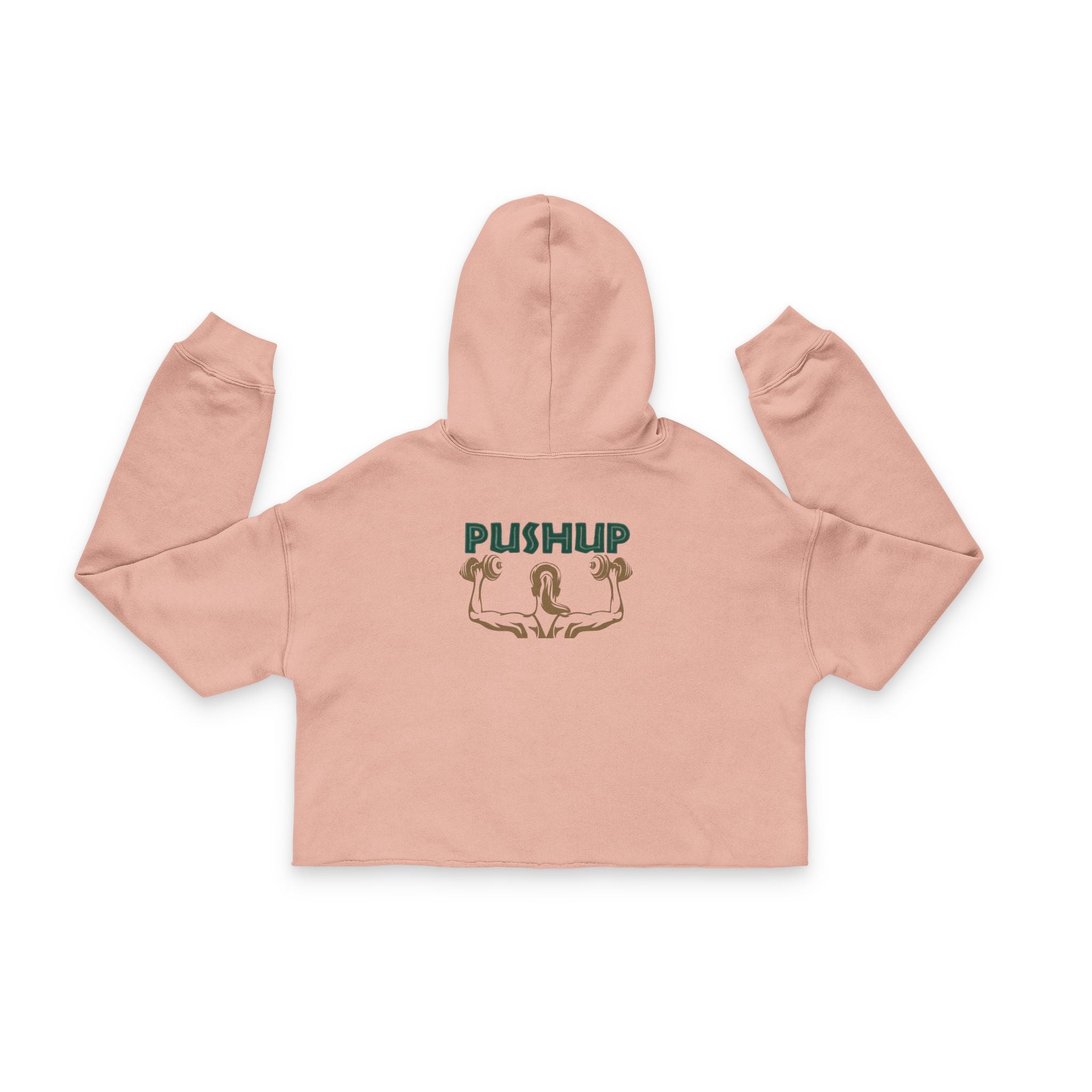 Women's Cropped Hoodie - 'Pushup' Motivational Fitness Style