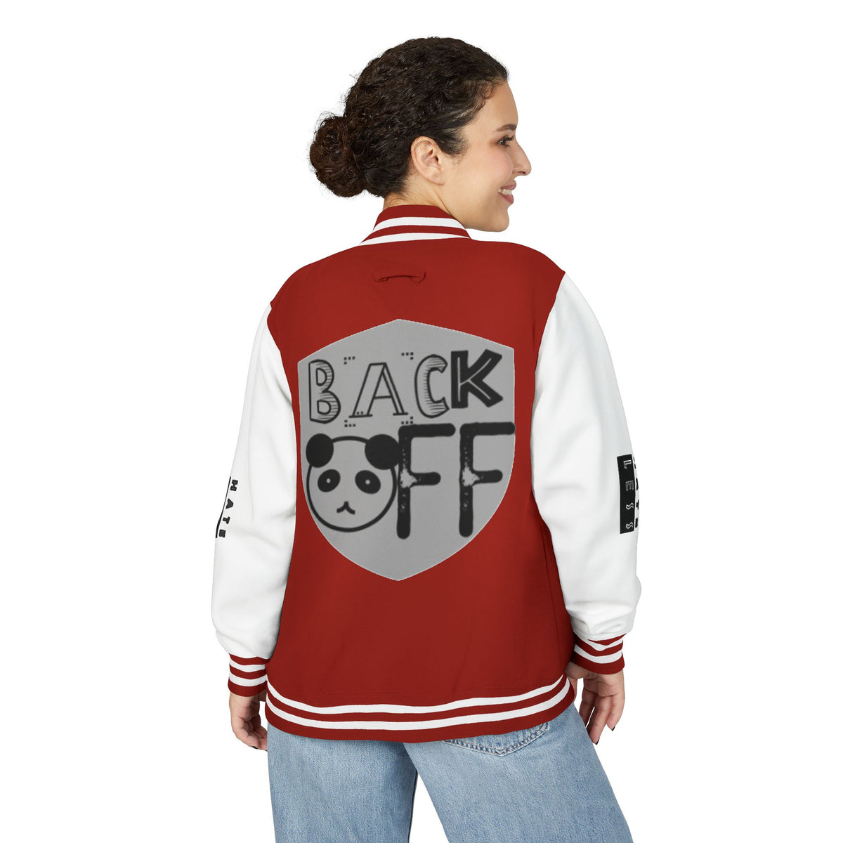 Unisex Heavyweight Letterman Jacket - Fun Panda Graphic Design