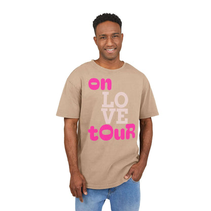 Oversized Tee On Love Tour Acid Washed Men's T-Shirt